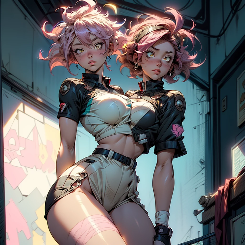 (((2girls))), great aesthetics, ((My Hero Academia)), MINA ASHIDO, voluptuous, gorgeous, attractive, stunning, ((pink_hair)), ((pink_skin)), ((yellow_eyes)), ample hips, insanely detailed accentuated big booty, wearing Victorian laced lingerie, thick thighs, highly detailed, highest quality, ((masterpiece illustration)),
MOMO, Asian, highly gorgeous, attractive, voluptuous, large_breast, ample hips, insanely detailed accentuated big booty, wearing tennis attire, ((masterpiece, best-quality, ultra_detailed)), beautiful artwork, immersive background, volumetric lighting, 8k uhd, cinematic atmosphere