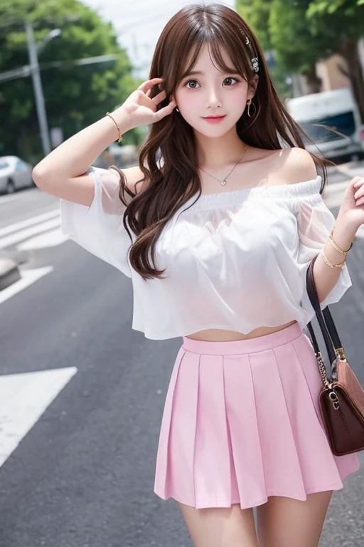 Cute Girls､high school girl､Idol､Off the shoulder､mini skirt､See-through､Fluttering in the wind
