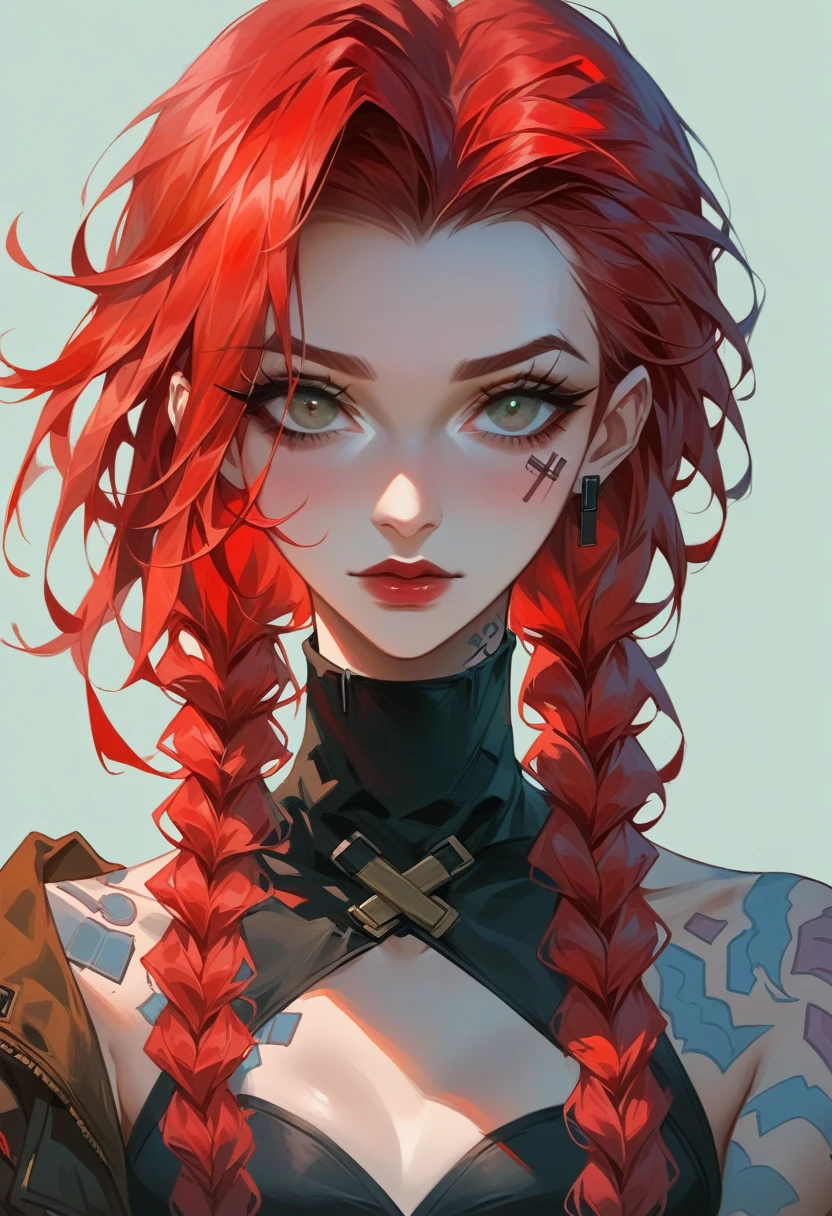 jinx arcane , appealing with silver + red hair woman in full body, a darck light, digital arma cromada em mãos cyberpunk - anime art, digital cyberpunk sexy Sensual anime art, anime cyberpunk art, jinx from league of legends, portrait of jinx from arcane, samira from league of legends, jinx from arcane, cyberpunk anime art, portrait knights of zodiac girl, anime styled digital art, cyberpunk anime girl