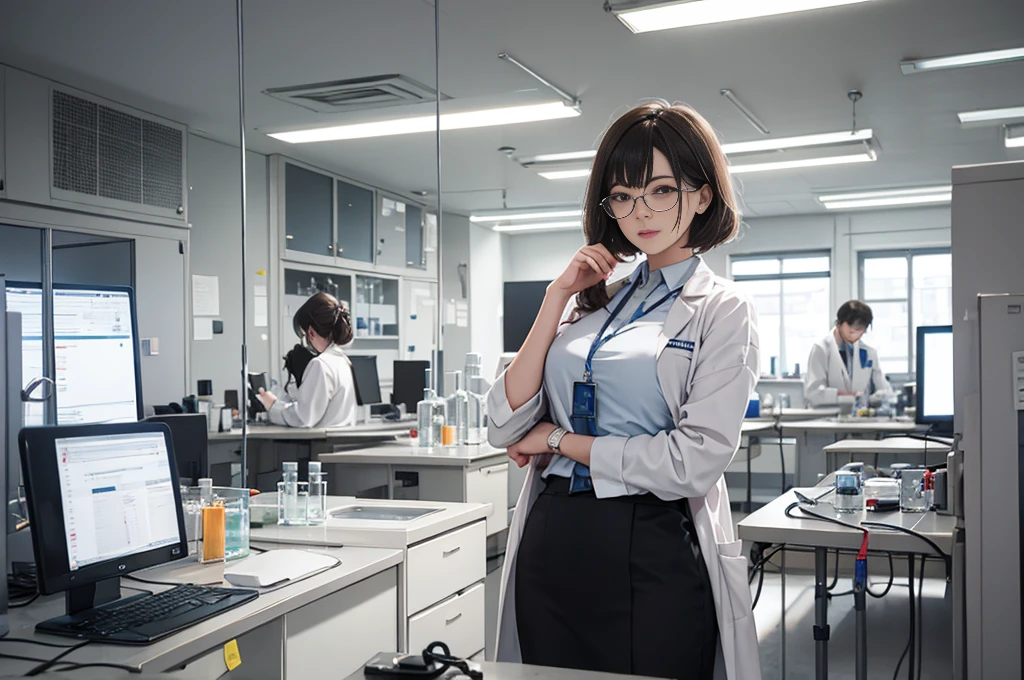 modern laboratory working staff