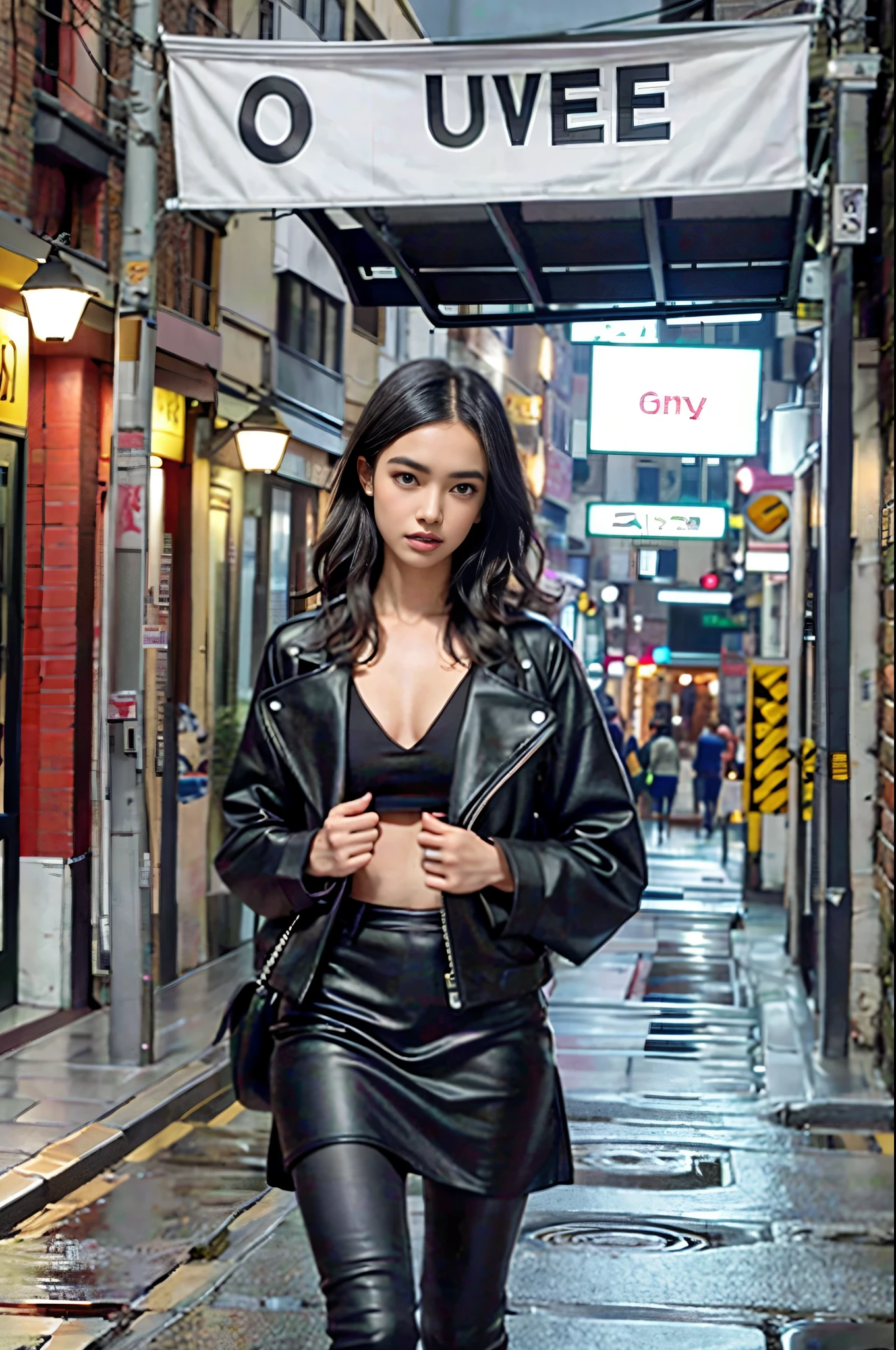 1 person, thief with invisibility powers, underground city streets, Canon EOS R5 camera, 50mm lens, hyperrealistic, cinematic lighting, dramatic shadows, moody atmosphere, highly detailed, intricate architecture, neon lights, wet pavement, raining, rain effects, dynamic pose, intense expression, chiaroscuro, vibrant colors, film grain, depth of field