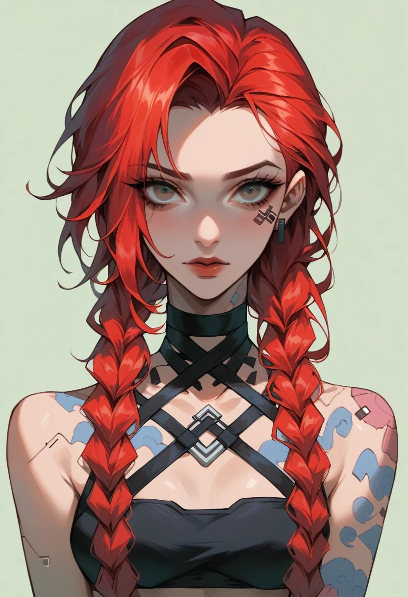 super sexy jinx fênix power sensual arcane big tits, appealing with be neon yellow neon red hair woman in full body, a darck light, digital arma cromada em mãos cyberpunk - anime art, digital cyberpunk anime art, anime cyberpunk art, jinx from league of legends, portrait of jinx from arcane, samira from league of legends, jinx from arcane, cyberpunk anime art, portrait knights of zodiac girl, anime styled digital art, cyberpunk anime girl