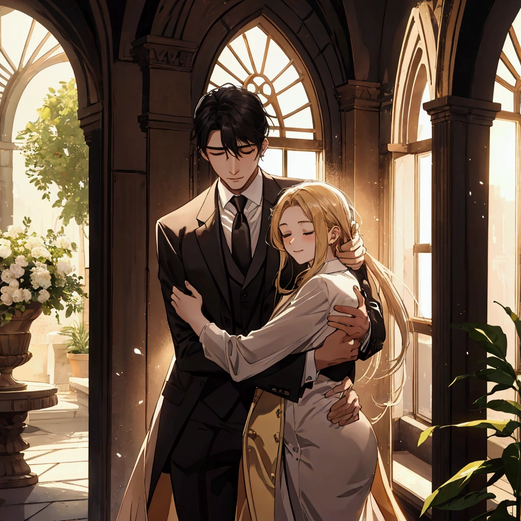 A heartwarming scene in a modern, elegant mansion in Pula, Croatia. A young father in his 30s, dressed in a business suit, has just returned home from work. He lovingly and warmly embraces his playful and innocent twin children, a boy and a girl, lifting them up in a tight hug. The children, full of joy and innocence, cling to him with bright smiles.
The setting is bathed in the golden light of a clear summer evening. Sunlight streams through large windows, illuminating the spacious living room and the view of a beautifully landscaped garden and the sparkling Adriatic Sea beyond.
The father, secretly imagined as Constantine I, conveys deep love and forgiveness to his children, who are subtly represented as Crispus and Fausta. There is a profound sense of reconciliation, healing, and renewed bonds, symbolized by subtle hints of ancient Roman elements in the home's decor. The scene exudes warmth, peace, and a sense of restored relationships.
、divine atmosphere、A paradise of greenery and flowers、heaven、Blessings and Blessings、Beautiful fece、brilliance、ultra-quality、Ultra-high resolution、ultra-definition、Super beautiful、masterpiece、