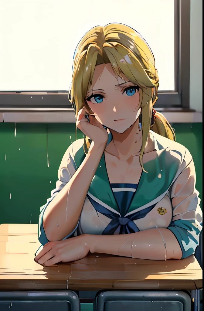 Masterpiece
(woman,The facial expression is accurate,Anime style face,greenish blue eyes )
Group
((((Location: School classroom))))
((((The place is school))))
((((womanは授業を受けている))))
8k((((high school girl))))
8k(((((Wet)))))
((Staring at me))