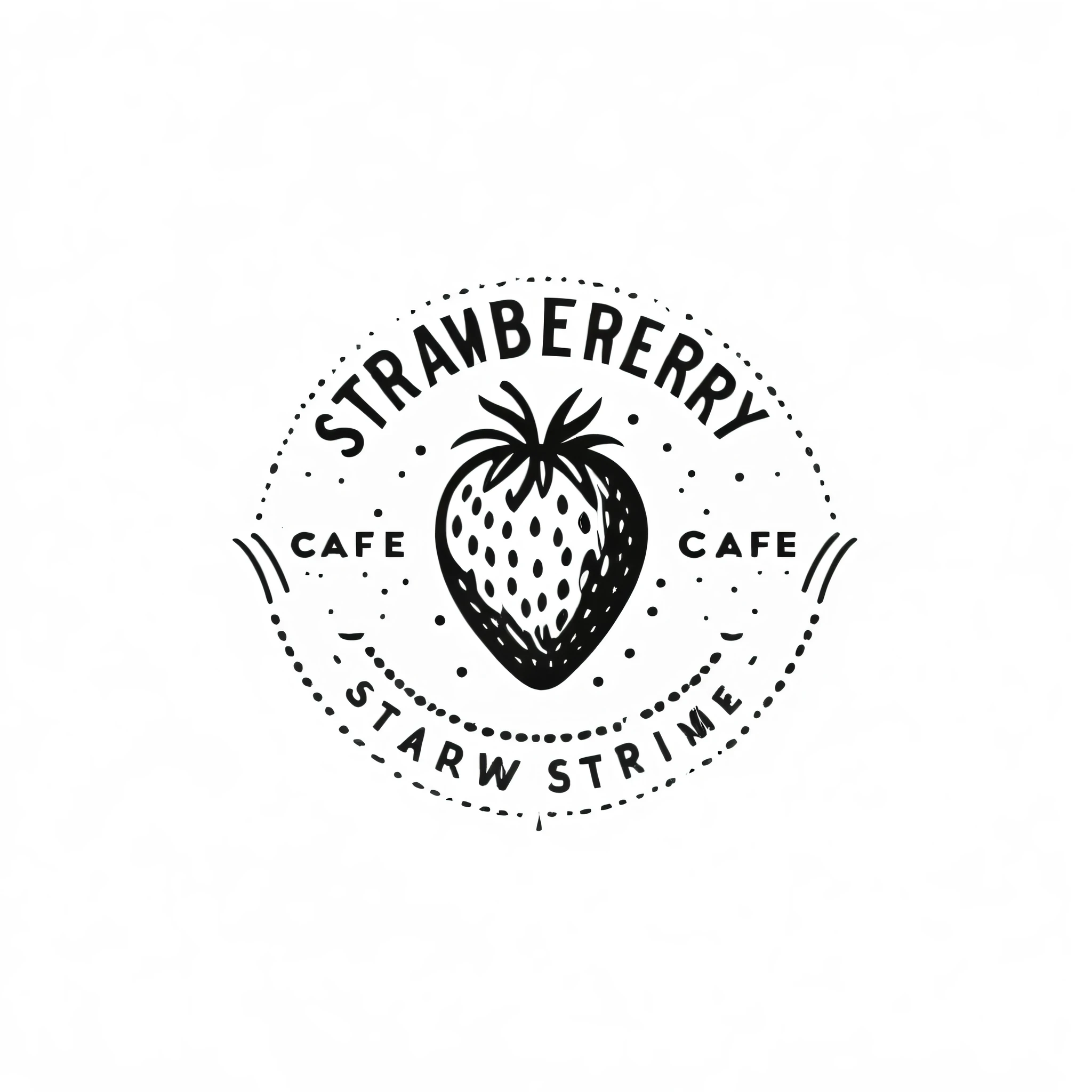 Stylish logo of strawberry cafe attached to the farm

 Two-tone design with only white and black
 achromatic design


 Pretty Simple Logo Mark
 It's pretty stylish
 A strawberry mark that looks like a brand logo

 Pretty cool
 chic and modern design
 Stylish design

 White background