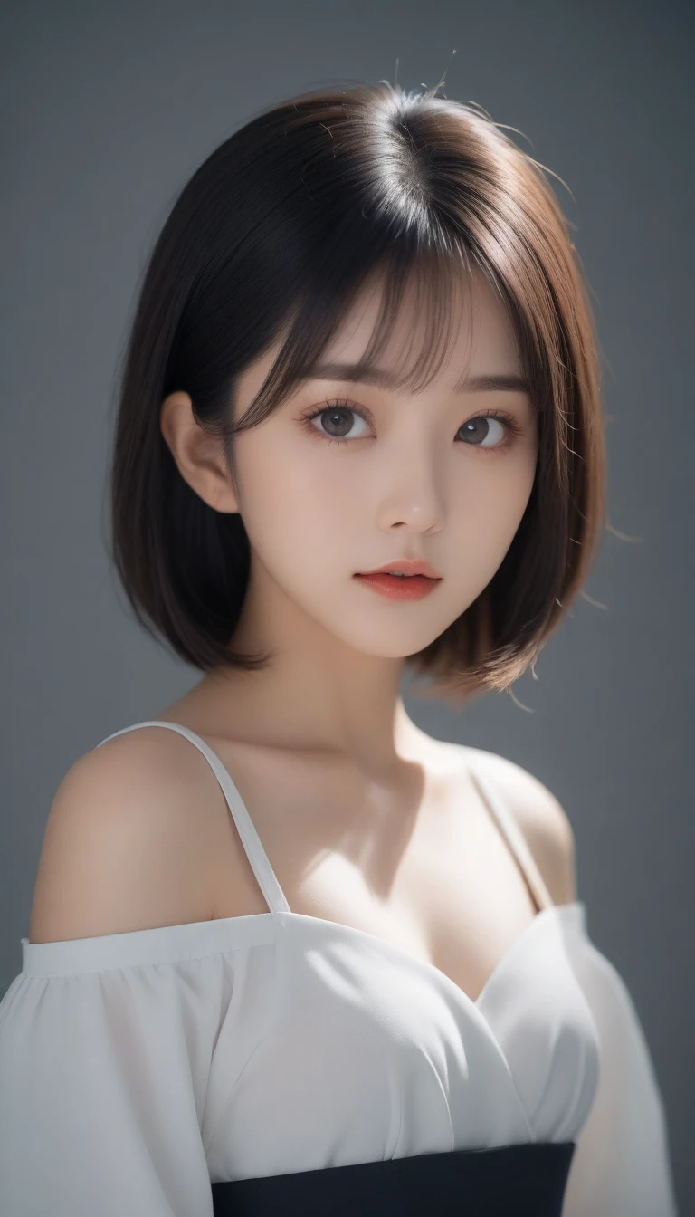 8k, Ultra-high resolution, Highest quality, masterpiece, 三分割法によるphotograph,Surreal, photograph, 1 Girl, (16 years old:1.3), pretty girl, Cute Face, Beautiful eyes in every detail, 細かくdetailedに,masterpiece,One Girl:1.2,Japanese female officer,Superior non-commissioned officer,full body,Serious expression,Black short hair,Bob with bangs, (The finest ceremonial attire:1.3),Pencil Skirt,Military clothing,Sharp contours,Looking down,Gray background, Light from above, Low contrast, (Side view),Perfect and beautiful face ,完璧でCute Face, Skin with attention to detail, Perfect limbs、Narrow waist,Looking at the audience,(((Ideal body type))),A cup small breasts :2,Portraiture:2,Perfect Anatomy,鮮明なdetailed,detailed,Surreal,Light and shadow,glowing
