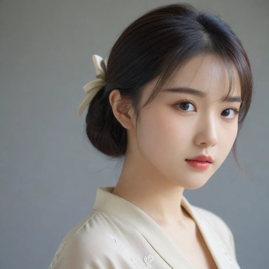 8k, Ultra-high resolution, Highest quality, masterpiece, 三分割法によるphotograph,Surreal, photograph, 1 Girl, (16 years old:1.3), pretty girl, Cute Face, Beautiful eyes in every detail, 細かくdetailedに,masterpiece,One Girl:1.2,Japanese female officer,Superior non-commissioned officer,extream close up,Serious expression,Black short hair,Bob with bangs, (The finest ceremonial attire:1.3),Pencil Skirt,Sharp contours,Looking down,Gray background, Light from above, Low contrast, (Side view),Perfect and beautiful face ,完璧でCute Face, Skin with attention to detail, Perfect limbs、Narrow waist,Looking at the audience,(((Ideal body type))),A cup small breasts :2,Portraiture:2,Perfect Anatomy,鮮明なdetailed,detailed,Surreal,Light and shadow,glowing