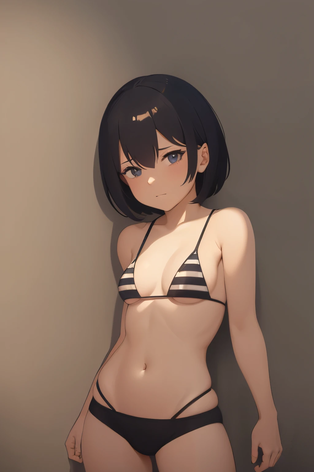 One girl, Very small breasts, Shortcuts, Illustration, die