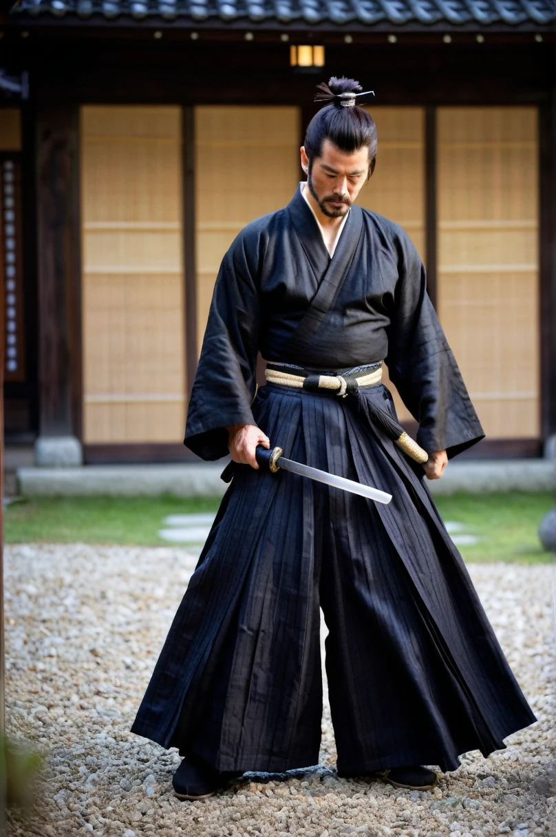 Ronin, In the same way, boy, Two-Way, Iris, Black Samurai Hair, shabby body, Hakama,白いHakama,Shinsengumi,solo