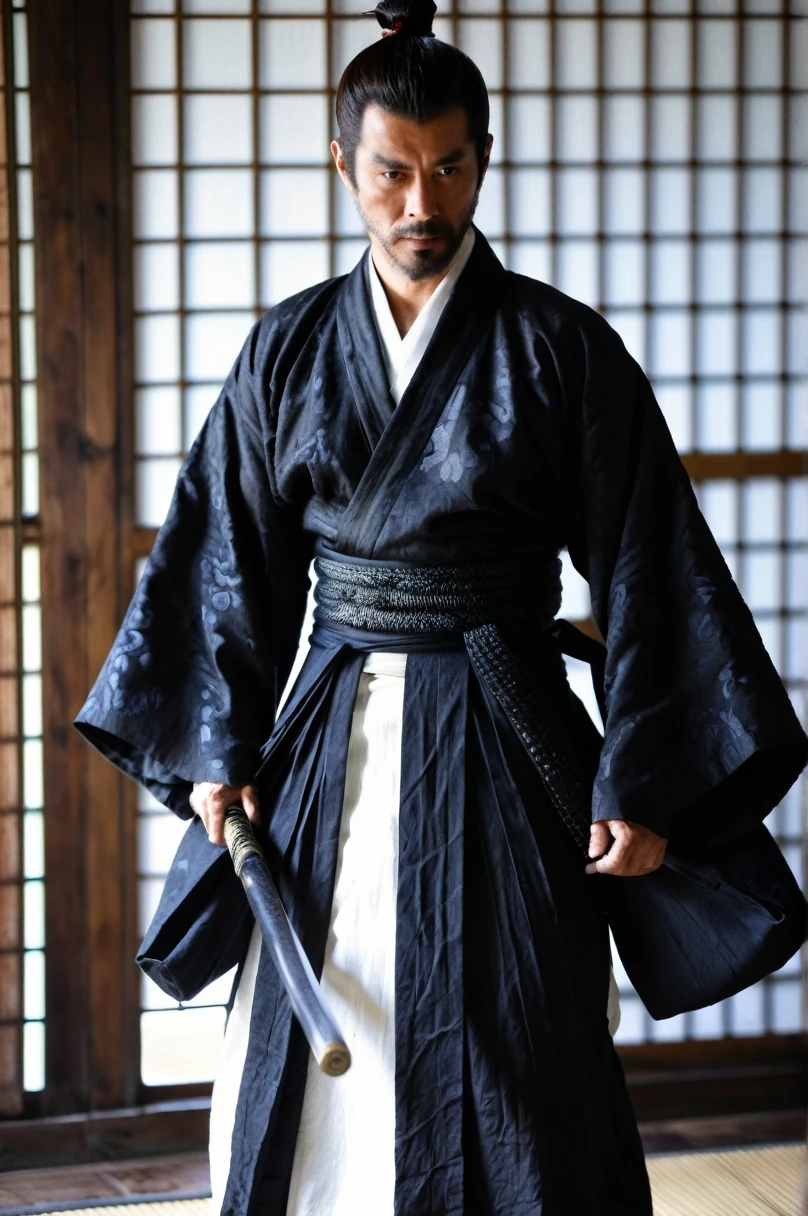 Ronin, dirty, In the same way, boy, Two-Way, Iris, Black Samurai Hair, shabby body, Hakama,白いHakama,Shinsengumi,solo