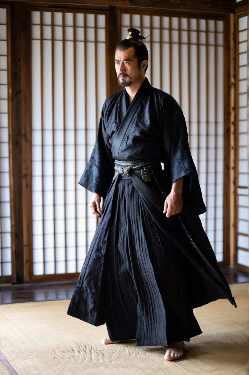 Ronin, dirty, In the same way, boy, Two-Way, Iris, Black Samurai Hair, shabby body, Hakama,白いHakama,Shinsengumi,solo