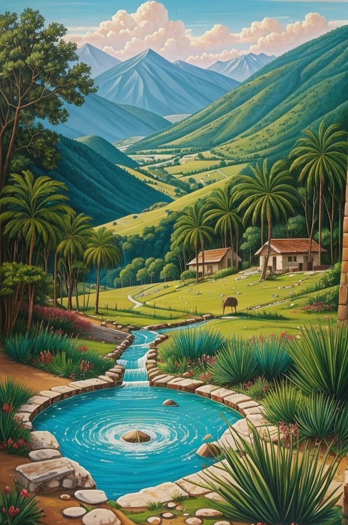 Painting of the symbols of the municipality of Solitude Atlántico