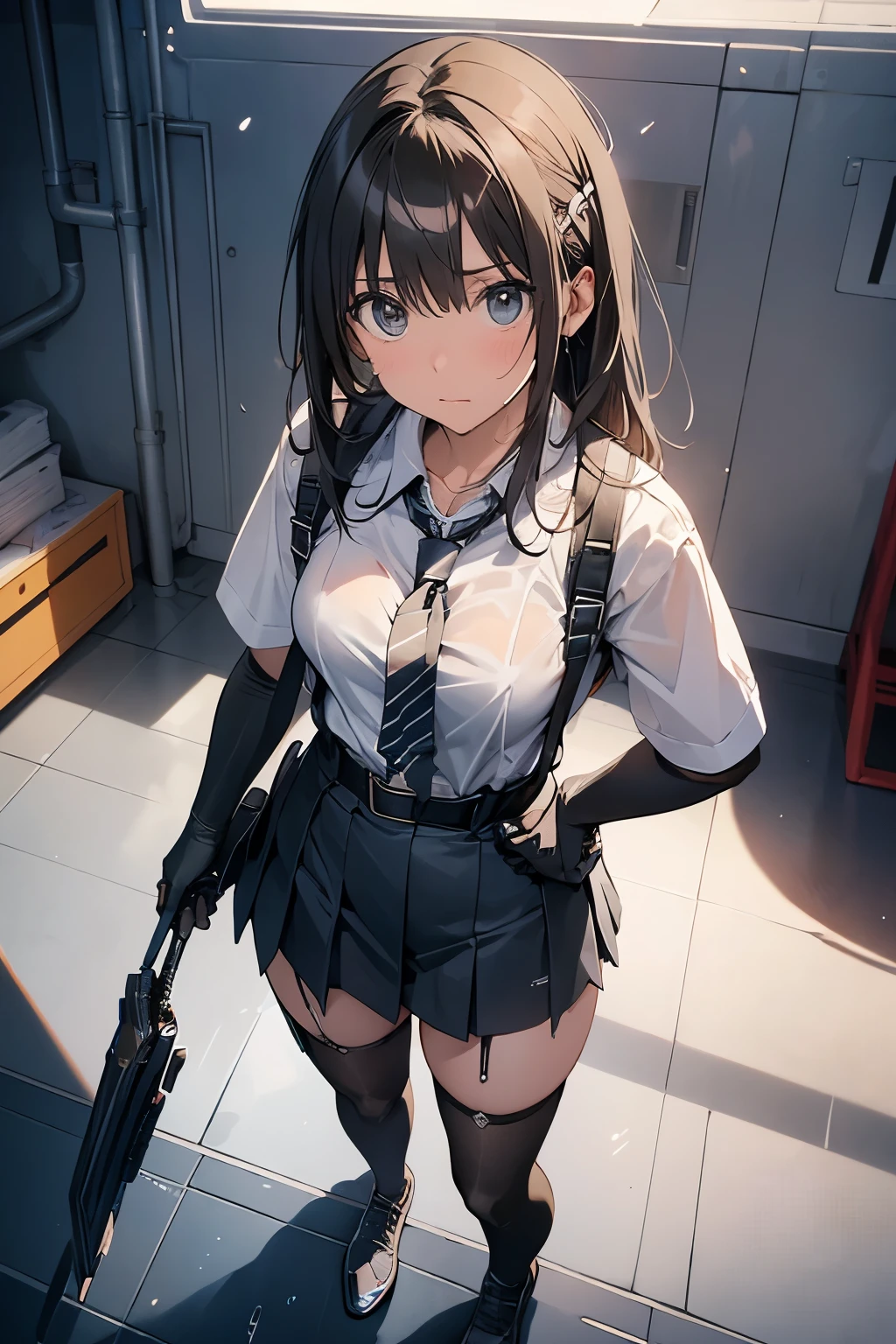 1 female, , high quality, masterpiece, Ultra-high resolution, , Cinema Lighting, , , 1 female, , high quality, masterpiece, Ultra-high resolution, , Cinema Lighting, , , And the suspenders with the cranes flying Moderate breasts Large Breasts Small face holster Lying in bed Looking up Sweat belt summer 脇Sweat Black Hole Gloves suit garterbelt Leg Links ズボンにbelt holster Hands behind your back Anxious expression Looking up Anxious face Knee-high Knee socks Knee-highソックス garterbelt garter ふとももにgarterbelt Checkered mini skirt Necktie Headband ribbon Panty shot スカートの隙間 Armament Handgun handcuffs Cable ties レッグholster holster Hands behind your back Anxious expression Looking up Anxious face 足を横に開く Armament Cable ties レッグholster holster See-through clothing heavy rain Getting wet in the rain