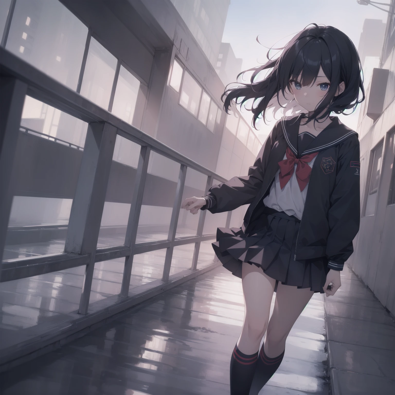 ultra-absurdres-Top quality by artist God, ultra-detailed, high resolution, anime moe artstyle, best anime 8k konachan wallpaper, pixiv contest winner, pool:2810, perfect ???????,break, 1girl, (Please draw a girl walking sleepily to school alone. )break,(Solo,little female, 13-year-old:1.3),Full limbs, complete fingers,a junior high school student, (very short hair), short cut, flat chest, , small butt, small black eyes, beautiful detailed eyes, well-proportioned iris and pupils, expressive eyes, highres detailed hair, soft expression, salor school_uniform, sailor collar, serahuku, bow, pleated skirt,(Detailed Lighting), (Detailed background), in the School commute route. break,super detailed skin, Best cinematic lighting powered by famous artist, 8k,beauty illustration,photoshop_(medium),very aesthetic,break,((artist:horosuke )), artist:clamp ,artist:carnelian ,artist:kantoku ,
