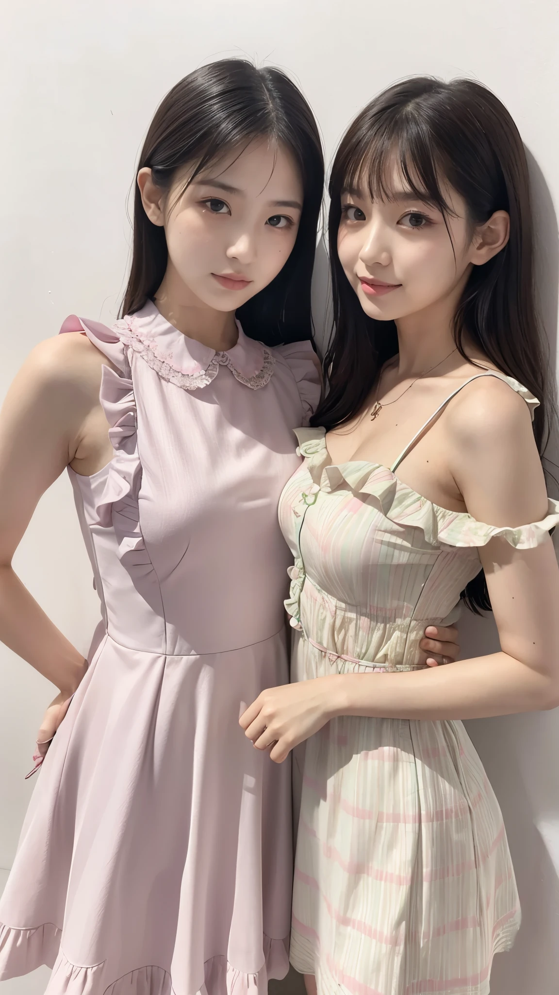 Pastel colored frilled dress