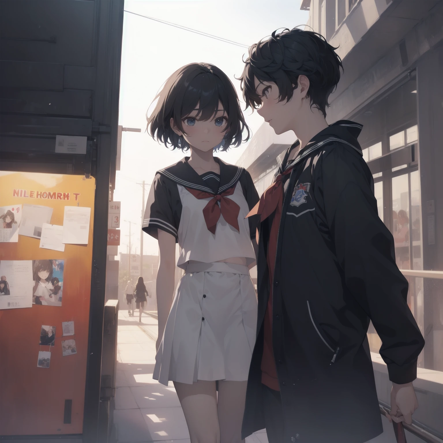ultra-absurdres-Top quality by artist God, ultra-detailed, high resolution, anime moe artstyle, best anime 8k konachan wallpaper, pixiv contest winner, pool:2810, perfect anatomy,break, 1girl, (Please draw a girl walking sleepily to school alone. )break,(Solo,little female, 13-year-old:1.3),Full limbs, complete fingers,a junior high school student, (very short hair), short cut, flat chest, , small butt, small black eyes, beautiful detailed eyes, well-proportioned iris and pupils, expressive eyes, highres detailed hair, soft expression, salor school_uniform, sailor collar, serahuku, bow, pleated skirt,(Detailed Lighting), (Detailed background), in the School commute route. break,super detailed skin, Best cinematic lighting powered by famous artist, 8k,beauty illustration,photoshop_(medium),very aesthetic,break,((artist:horosuke )), artist:clamp ,artist:carnelian ,artist:kantoku ,