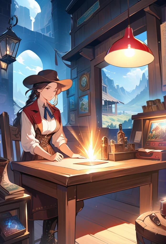 Surreal girl wearing old west clothes, Fantasy Art, Reality, Dynamic Lighting, Art Station, The face is rich in detail, 4K, The award-winning,