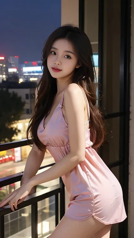 1 Girl,balcony,Soft Light,Chinese Beauty,Sex nightdress,Long hair