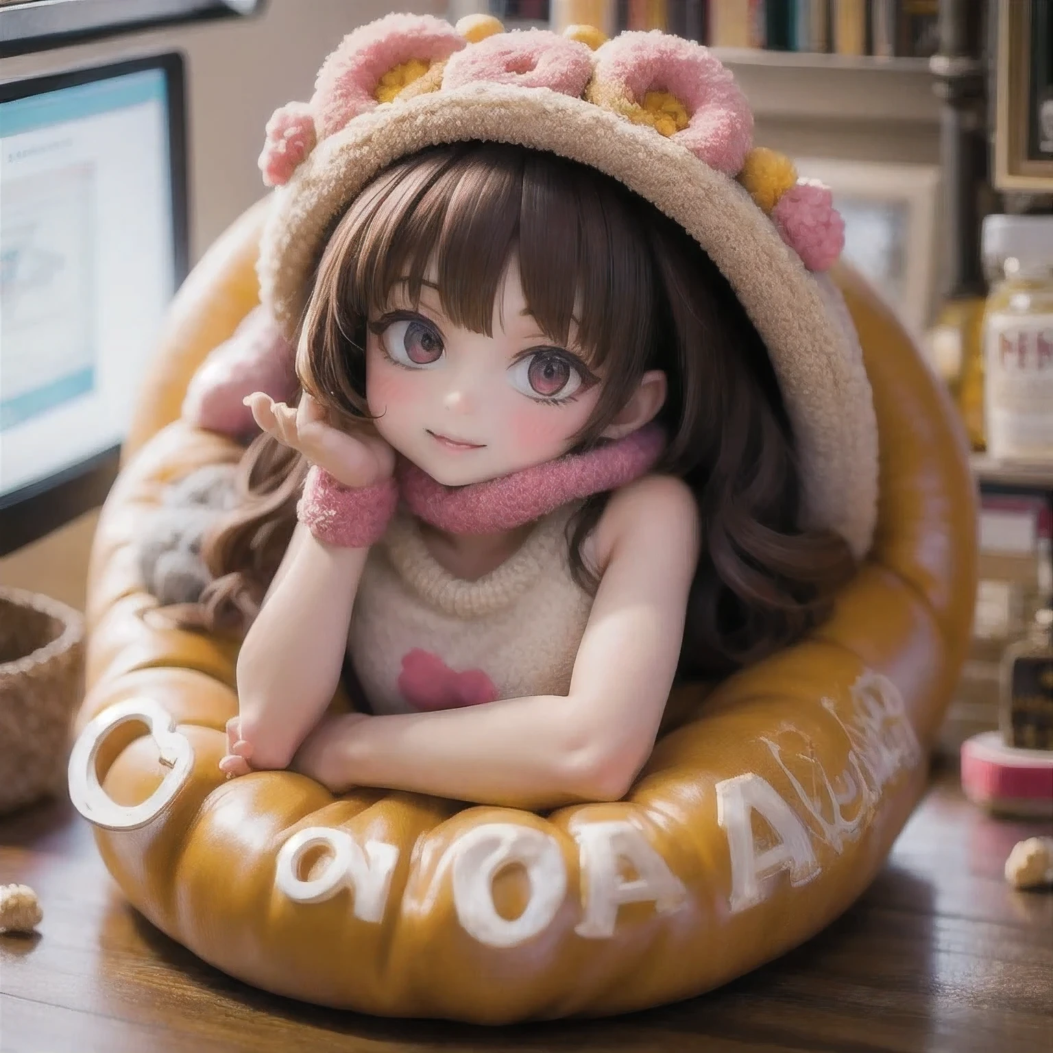 girl in a donut