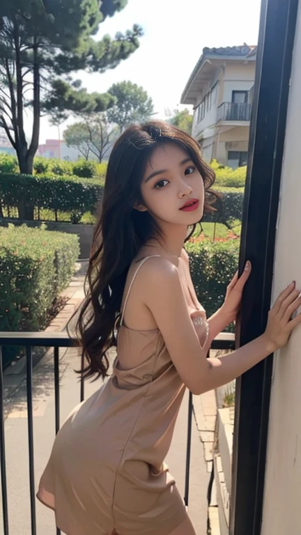 1 Girl,balcony,Soft Light,Chinese Beauty,Sex nightdress,Long hair