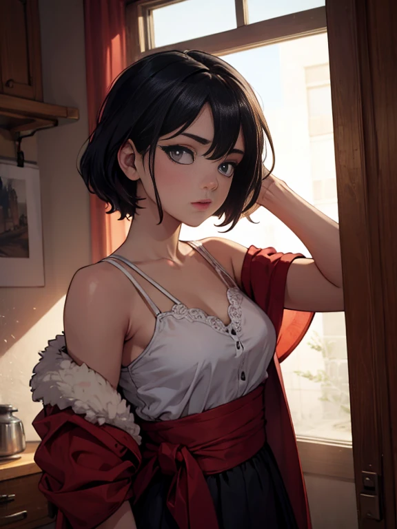 RAWphotograph, photograph, Realistic, 自然の中の女性の8K鮮やかなphotograph, Super detailed, In detail, Dramatic Light, In detail beautiful eyes, Detailed skin, Depth of written boundary, Grey Eyes