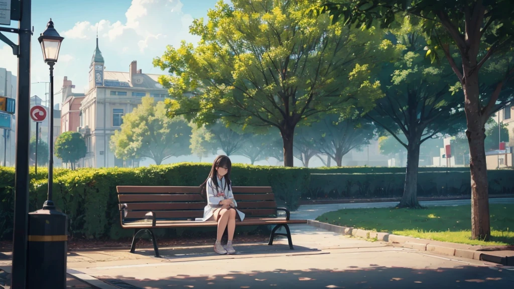 I want a doctor in this picture, the sad girl is looking at a doctor, the girl is talking to the doctor