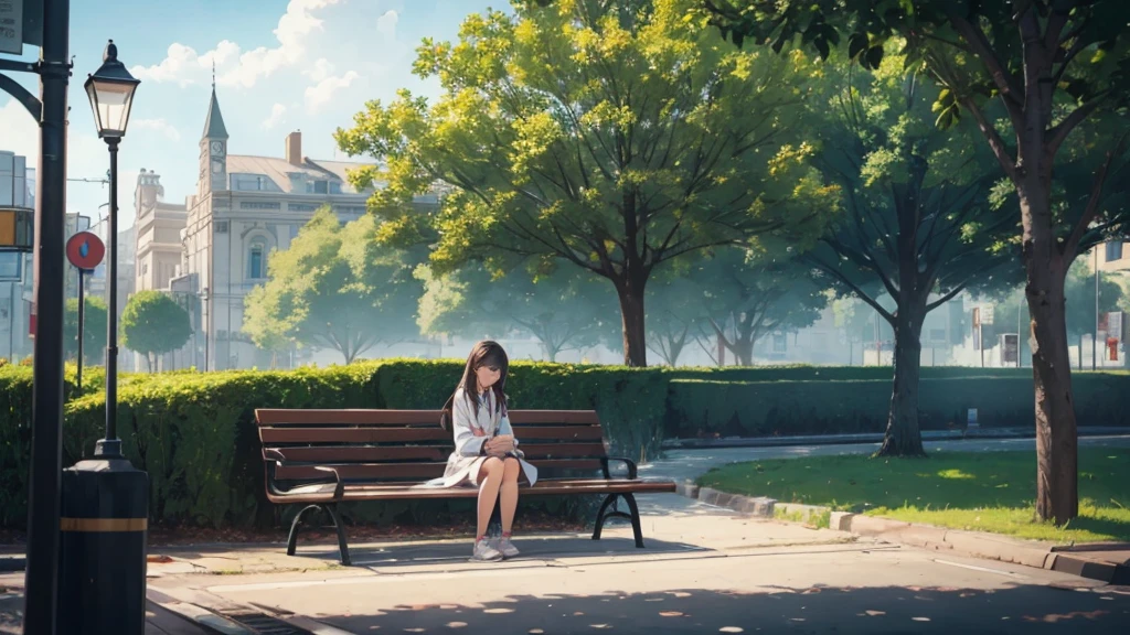 I want a doctor in this picture, the sad girl is looking at a doctor, the girl is talking to the doctor