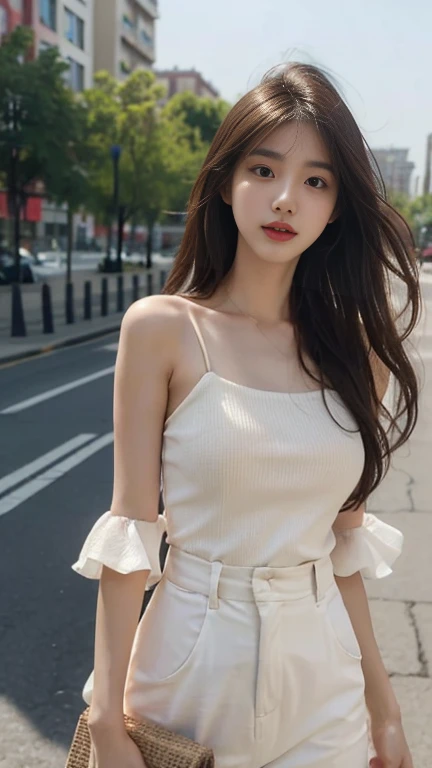 1 Girl,study,Soft Light,Chinese Beauty,Tube Top,dress,Long hair