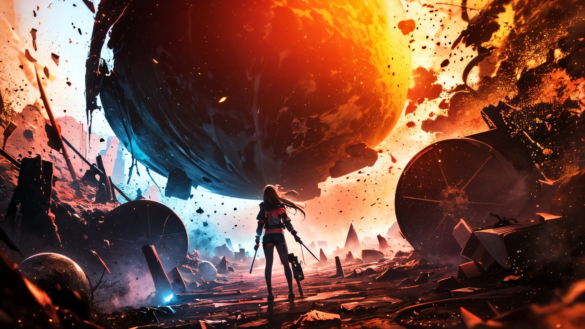 Highest quality, 8k, 4K, High resolution, High Contrast, Beautiful background, A chaotic yet pop background image
