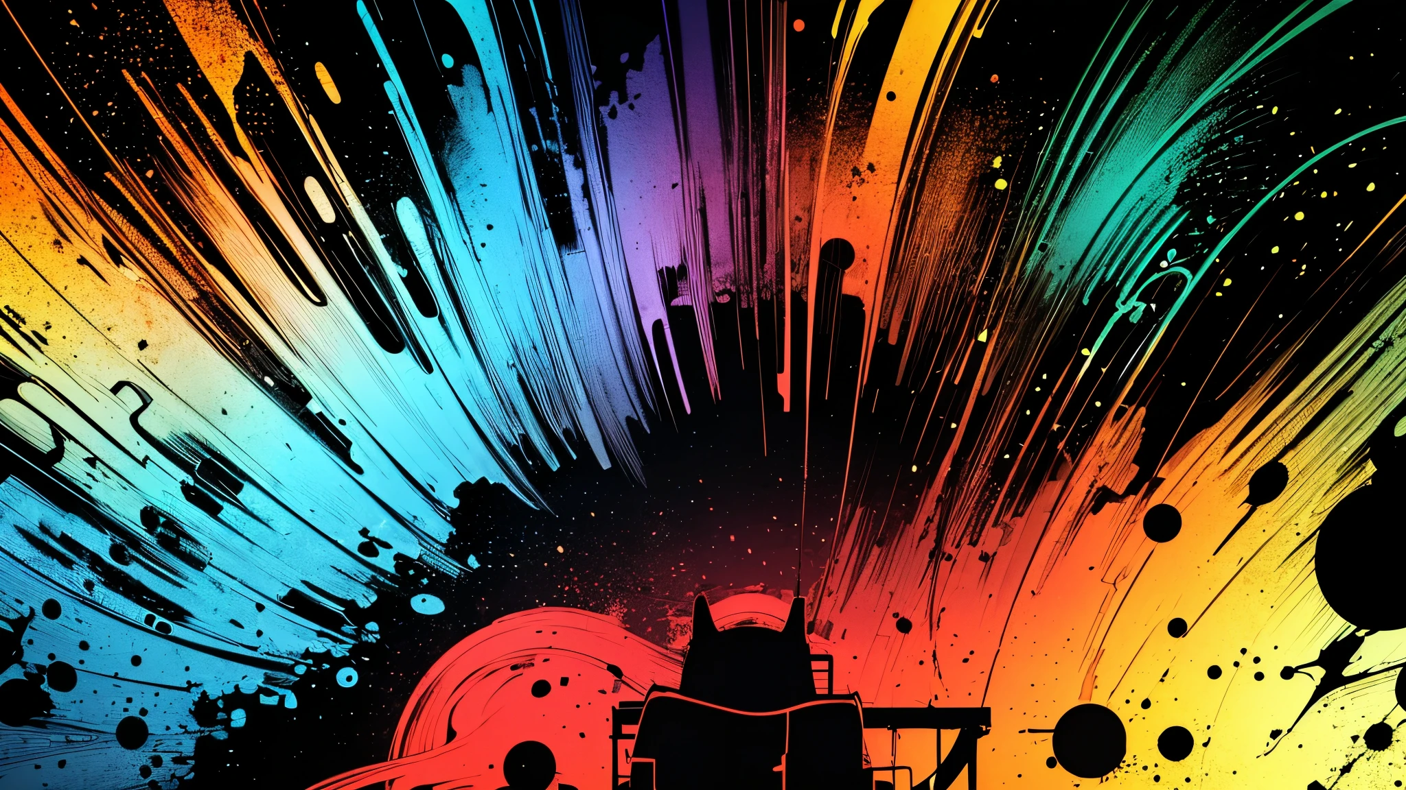 Highest quality, 8k, 4K, High resolution, High Contrast, Beautiful background, A chaotic yet pop background image