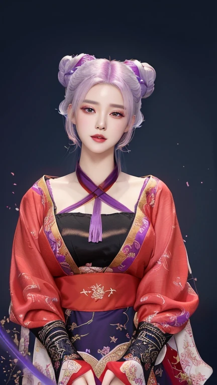 Beautiful girldthere is a woman with a purple hair and a red dress, inspired by Ai Xuan, palace ， a girl in hanfu, anime styled digital art, beautiful character painting, guweiz, photorealistic beautifulgirl render, female anime character, artwork in the style of guweiz, smoot cg art, white haired deity,