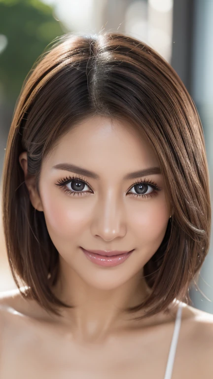 (Cowboy Shot、Highest quality、8k、Award-winning works、Ultra-high resolution度)、One beautiful woman、(perfection, Wearing a natural and colorful shiny dress:1.2))、Bright color contacts、perfection Makeup、Bright and shiny lipstick、Beautiful bright eyeshadow、(Big Breasts:1.2)、Short Bob Hair,(Natural silver hair:1.2),(Romantic affection:1.1)、彼が私を見た時のThe best smile、(Many of them emphasize the body line..:1.1)、(Strongly blurred vibrant Harajuku city background:1.1)、(Strongly blurred background:1.1)、Accurate anatomy、Ultra HD Hair、(Ultra-high resolution度のperfectionな美しい歯:1.1)、Ultra-high definition beauty face、Ultra HD Hair、Ultra HD Shining Eyes、輝くUltra-high resolution度の美肌、Ultra-high resolution,Woman in gold micro bikini:1.2,flying debris,,Award-winning photo, Very detailed, Close your eyes, Nose and mouth,Face Focus, Extreme close up of face、 Symmetrical face,Realistic nostrils、The best smile,Moisturized lips
