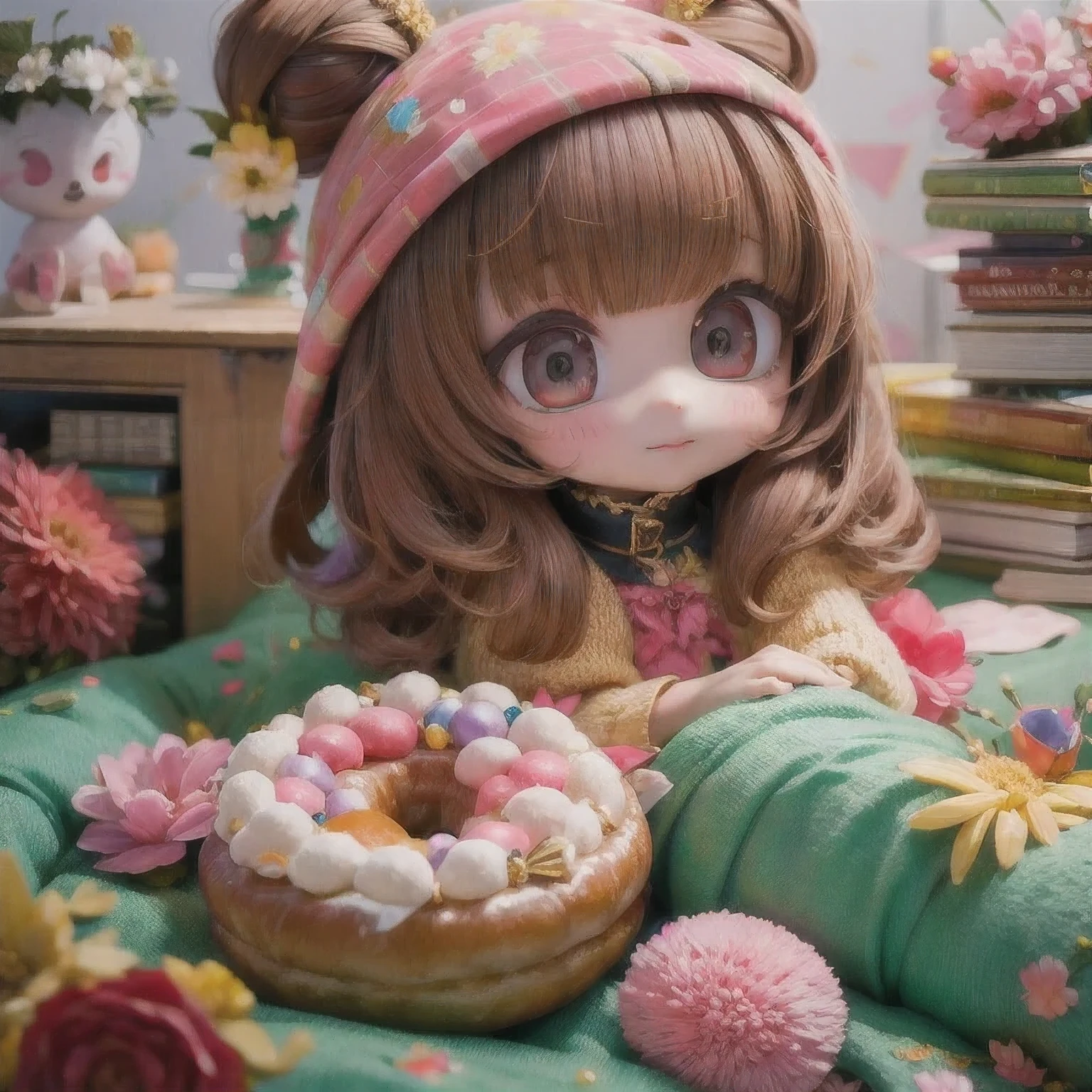 girl in a donut
