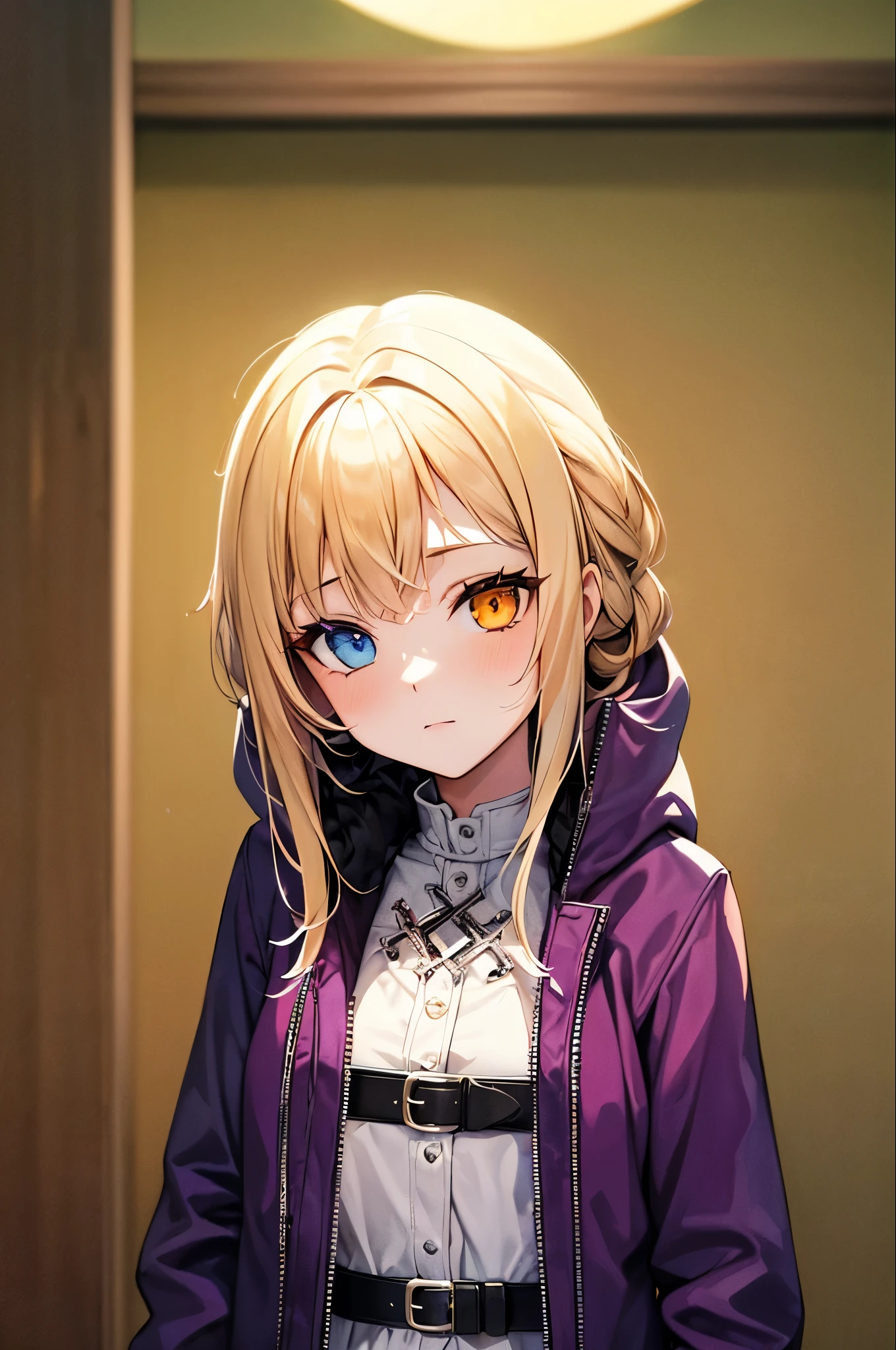 ((sand漠, sand, sand丘, Refraction effect, sun)), (masterpiece, Highest quality), (One girl), (alone), ((Portraiture)), Perfect Face, ((Heterochromia iridis, Blonde and purple hair, ((Red long parka)), gothic belt)), the background is a beautiful sand漠 with cactus, Tumbleweed, Cinematic Light, sun, Dramatic lighting, Super detailed, 8k, watercolor, Dainty, delicate (Gothic Lace, Gothic Rose, Goth aesthetic)