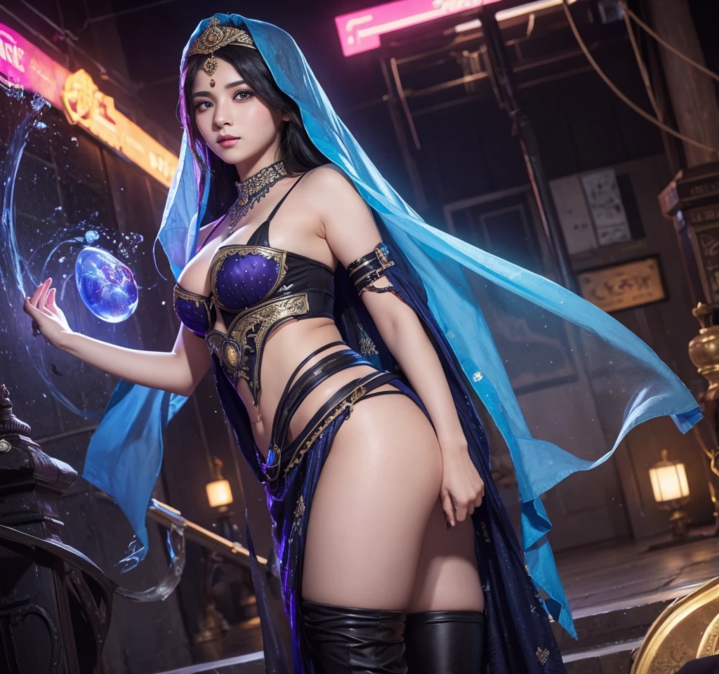 1 woman + exit + India + like + veil splashArt, splashArt, league of legends splashArt, Art, One stroke, masterpiece, 8K, Extremely detailed, HD，