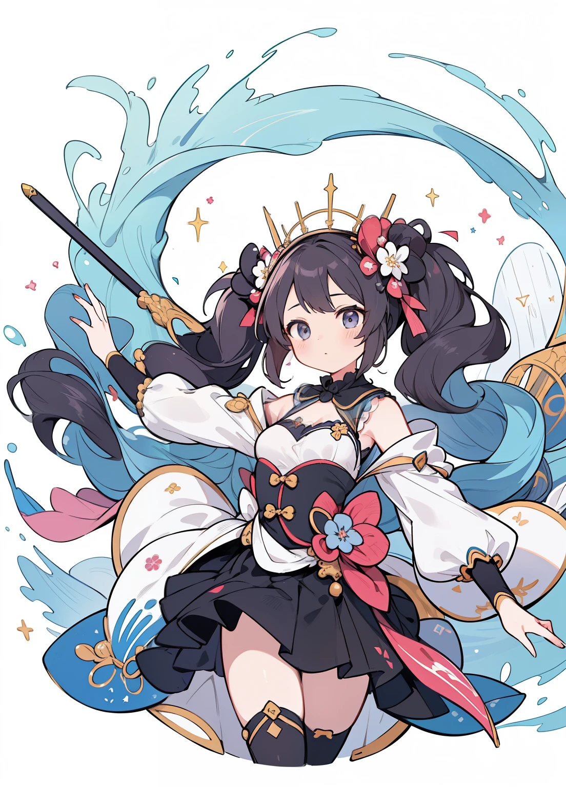 (masterpiece、Highest quality、Highest quality、Official Art、Beautiful and beautiful:1.2)、(One girl:1.3)Hatsune Miku、Twin tails,Beautiful breasts, Katsushika Hokusai,In this super spectacular scene illustration，I enjoyed the fascinating sights，Various scenarios from the multiverse merge。With this intoxicating look，I see the mysterious Circe dancer，（The Circe Dancer&#39;s appearance incorporates Tiflin、Elf、Fairy、Angels and many other magical fantasy races：9.99），she（The whole body appears in long-distance shots：9.99）Half naked，sheは優雅だ，Dancing on the water。sheのダンスの魔法はsheの衣装を変え続けます，Blend in with the beauty of your surroundings，Adds unpredictable charm to the whole scene。Circe Dancer's Dance Intoxicates，sheの虹色のマントは空飛ぶじゅうたんのようにsheの後ろにひらひらと舞いました。This cape comes in a variety of styles、Color from small parts of materials and styles，The trailing tail is long and beautiful。sheの踊る軌跡は、Accompanied by the effect of neon lights and magic star glare，Blend in with your surroundings，Creates an atmosphere that stimulates the senses。Circe Dancer、Has a very tall figure and exploding curves，sheの体の特徴は魅惑的なセクシーさに満ちています。sheの外見には以下が含まれます:：（The wide silhouette of the K cup size creates an oversized teardrop-shaped bust：9.99）、（Narrowed sternum, waist, and abdomen：6.66）、Attractive face、（Huge Khajiran Eyes：99.99）、compensate、Thin neck、Beautiful clavicle、Thin arms、（Ergonomic and physiologically normal elegant hand：9.99）、Thin waist and abdomen、Round ass and long slim legs，Introducing attractive curves and lines。Using Midjourney&#39;s Advanced Brush Tools、Color palettes and texture packs，We are the faces of Circe Dancers、skin、The costume and rainbow cape have complex textures，While increasing realism（Add the outline of her extra-large breasts again、Inflate the chest：9.99）and、Jushuo teardrop chest soft elastic oil making，sheはまた、The costume and cape are a blend of various materials，Show different styles，Evening Dresses to Princess Dresses、To Tulle，（Creativity and fashion：6.66），It also makes the whole sce,Glossy old advertising poster, Vintage Posters, Poster Vintage, Retro Posters, enoch bolles, 1940s propaganda posters, Joseph Brant, inspired by Art Frahm, beautiful retro art, art deco poster, Vintage Posters style, Hidden Ads