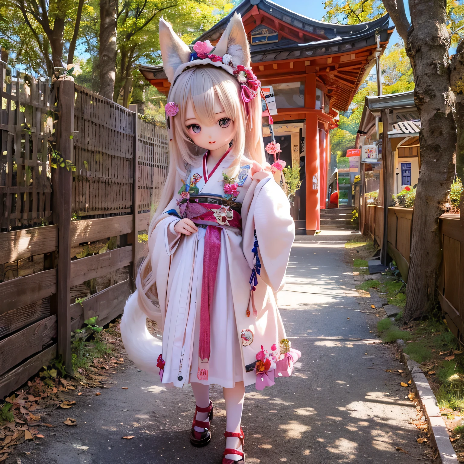 FOX Girls Chibi,Shrine maiden costume