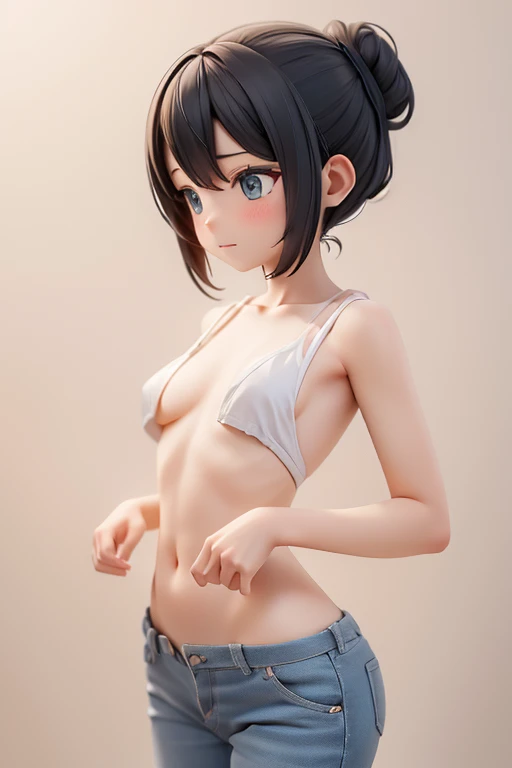 Cool woman,Sharp,boyish,The forehead is visible,Married Woman,whole body,Character portrait,Short Hair,Short Hair,Very Short Hair,slender,Slender,Wet,naked,nude,pants,underwear,全naked,skin,tits,skin露出,Black Hair,Small breasts,Small breasts,Hair tied up,Tying up,Characters only,three views、１Peoples, Front View
