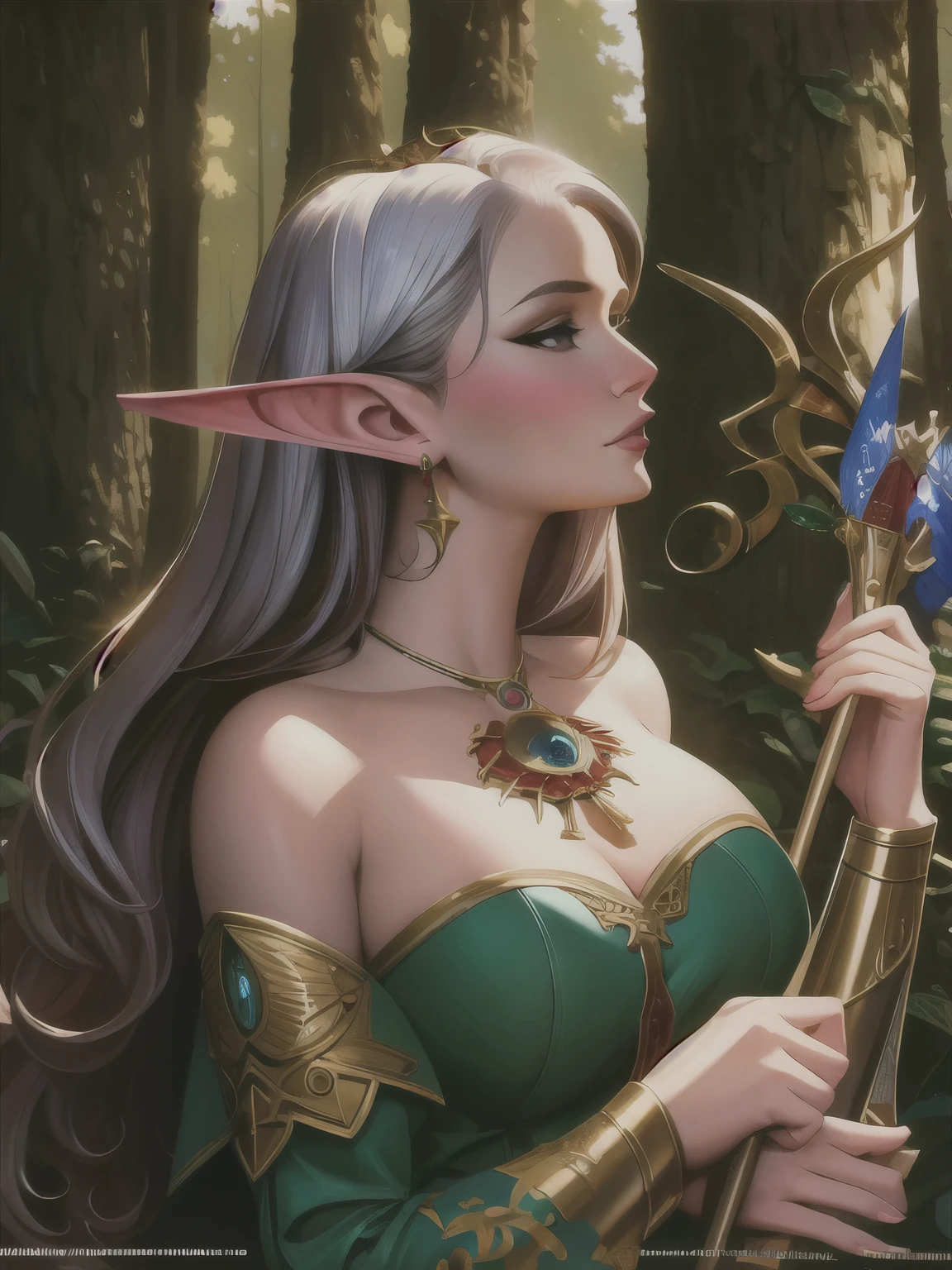 (masterpiece, best quality:1.2), (((paint))), 1girl, solo,  (masterpiece, ultra quality, high resolution, 8k, intricate: 1.2). female elf, looking at viewer, flowizng cloths and silver amor, the silent forested, mysterious, fantasy art, Donato Giancola, craig mullins, parth, masterful strokes legendary, high detail, masterpiece, detailed face, super detail, high details, high quality, award winning, best quality