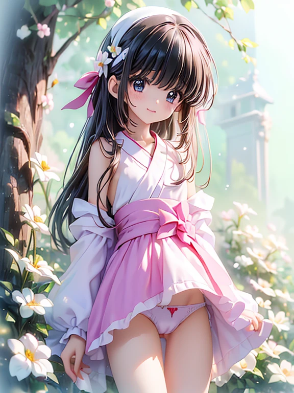 (masterpiece, Highest quality:1.4), Beautiful Face, 8k, 85mm, Absurd,  Face close-up, violet, Gardenia, Delicate girl, alone, night, View your viewers, Film Grain, chromatic aberration, Sharp focus, Face Light, Professional Lighting, Sophisticated,  (Simple Background, Bokeh Background:1.2), detailed aspects,(((Show me your :0.57))),((Very young and small:1.2),(Pink hair with flowers:1),((Show me the vagina:(Semen flowing the vagina),(A remote lled pink vibrator is inserted into her vaginang Tears),(squint) skirt kimono:1.1),(time々々Glasses),(time々 Penis insertion),(time々 I suck dick),(々Pantissy exposed:1.2)
