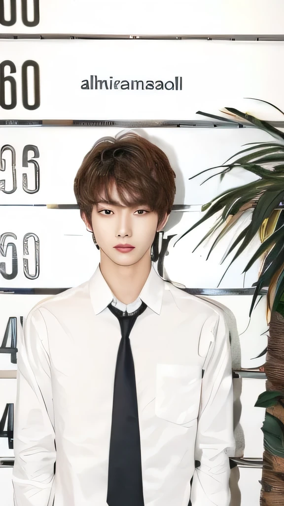 Man in shirt and tie Brown Hair Brown eyes
