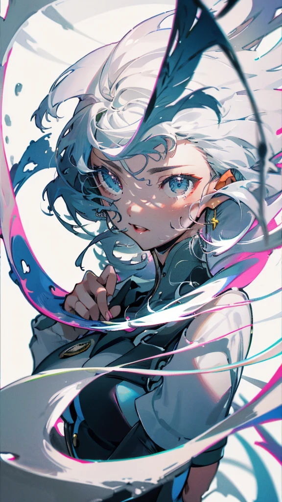 The acacia spirit dances in the sky、Lean back greatly、A magic circle modeled after Yggdrasil in the background
