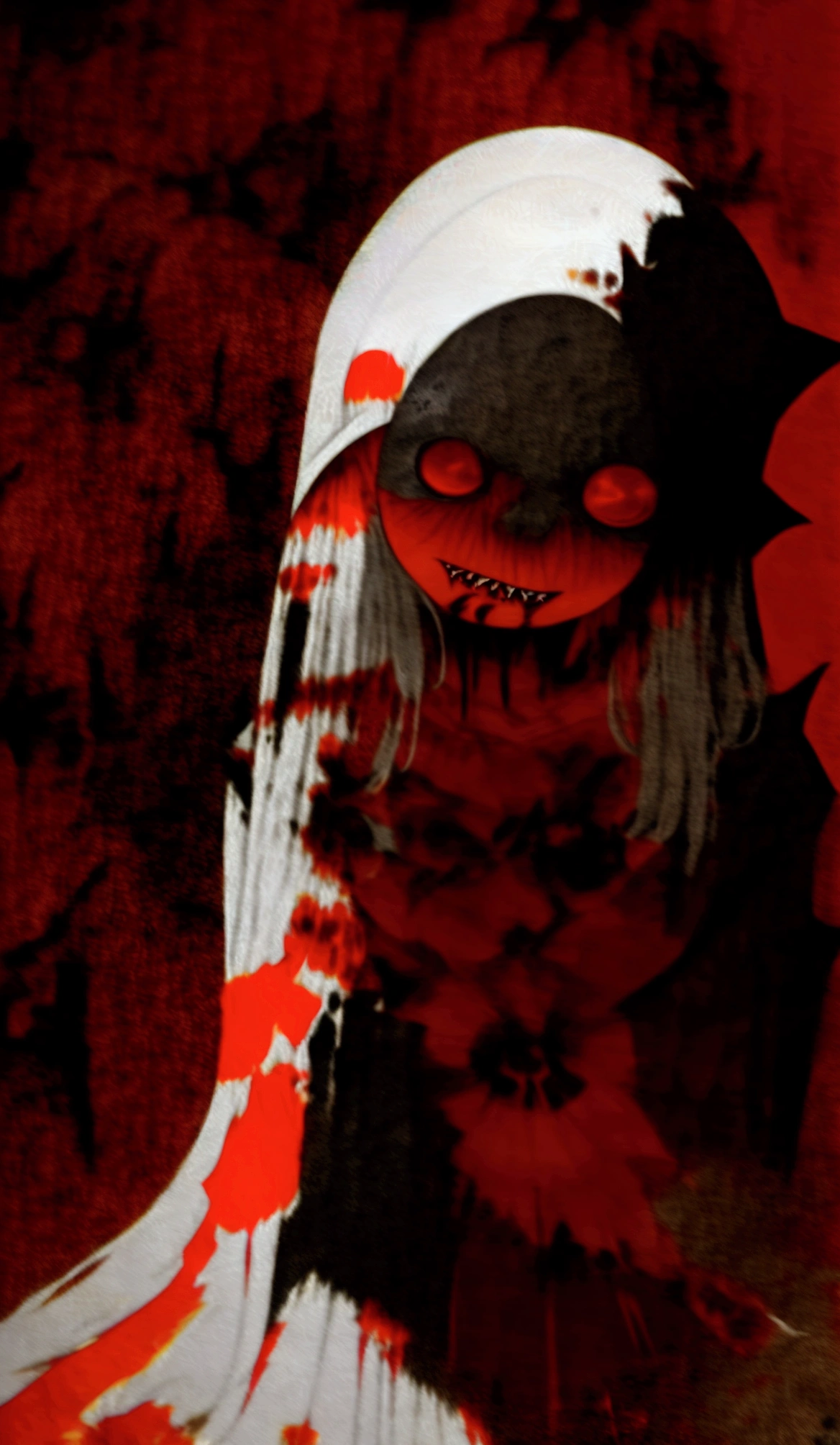 ,Ghost,Many Heads,Many heads,Lots of faces,Multiple faces,Multiple Girls,Frolicking Girl,Multiple women,tea ,Crazy Smile,Look up,Face shot,Scythe Face,Girl Monster, slave,beautiful, Detailed portrait, Delicate facial features, Sharp Eye, Sharp Fangs, Pale skin, Thick chain, Dark Background, Cinema Lighting, Dramatic Shadows, Gothic style, Gloomy atmosphere, Dark fantasy, One Girl, , Please open your mouth wide, Open your mouth and baring your teeth,Sharp teeth like a beast, Wide lips, very wide mouth, Vermilion cheeks, ,(Blood splatter:1.6),Scary face, Laughter Witch design, Twisted smile、Bloody、bleeding from the head,,、Blood splatter、,(Blood splatter:1.6),Crossbones, skull, , Horror Style, ((Fantasy Witch Costume)), ((Flowing white hair)), ,(Blood splatter:1.6),Female curves, Large Breasts, Thick thighs, Sexy flat stomach, Perfect hands, Perfect anime face, ((dark ta dress)), Are standing, ((Wicked Smile)), ,(Blood splatter:1.6),Victorian cities, gaslight, Steam circulates, Moonlight Illumination, night lighting, A sky filled with stars and galaxies,disaster々new devil horns,,(Blood splatter:1.6),アニメゾンビWitch design, Twisted smile、Bloody、bleeding from the head,,、Blood splatter、,(Blood splatter:1.6),Crossbones, skull,,Photo Background,Wide Shot,Scythe Face,Girl Monster, slave,beautiful, Detailed portrait, Delicate facial features, Sharp Eye, Sharp Fangs, Pale skin, Thick chain, Dark Background, Cinema Lighting, Dramatic Shadows, Gothic style, Gloomy atmosphere, Dark fantasy, One Girl, , Please open your mouth wide, Open your mouth and baring your teeth,Sharp teeth like a beast, Wide lips, very wide mouth, Vermilion cheeks, ,(Blood splatter:1.6),Scary face, Laughter Witch design, Twisted smile、Bloody、bleeding from the head,,、Blood splatter、,(Blood splatter:1.6),Crossbones, skull, , Horror Style,