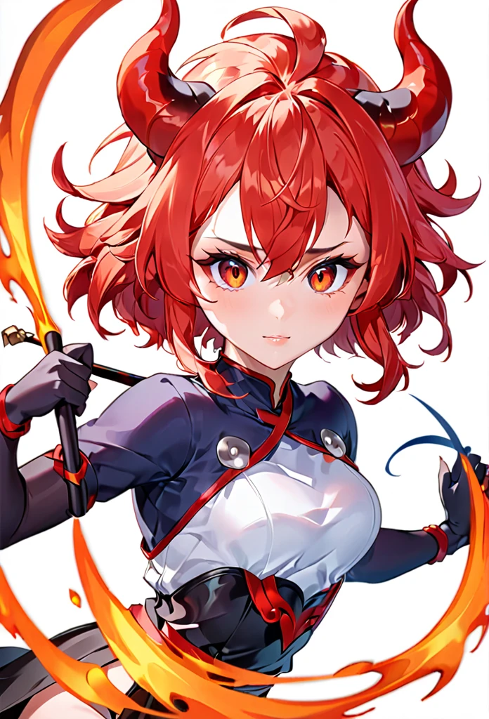 anime girl with horns, demon anime girl, demon girl, mika kurai demon, oni horns, artgerm and atey ghailan, anime style 4 k, japanese demon girl, ayaka genshin impact, tiefling, ryuko matoi, giesha demon, demon slayer rui fanart