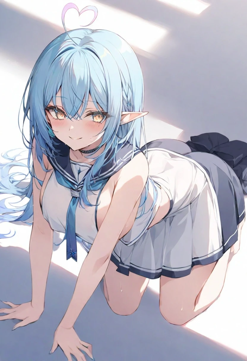 ((masterpiece, best quality)), high resolution,ultra detailed,8k,16k,detailed background, perfect lighting,detailed beautiful eyes,1girl,solo,embarrassed,blush,lift skirt,look at viewer,steam,sweat,show off pussy,(yellow peeing:1.2),(from below:1.2),(from front:1.2),aroused, squatting,watery eye,wavy mouth,open mouth,confused,slender,fair skin,small breast,hair ornament, green hair, twintails, long hair,library,dress