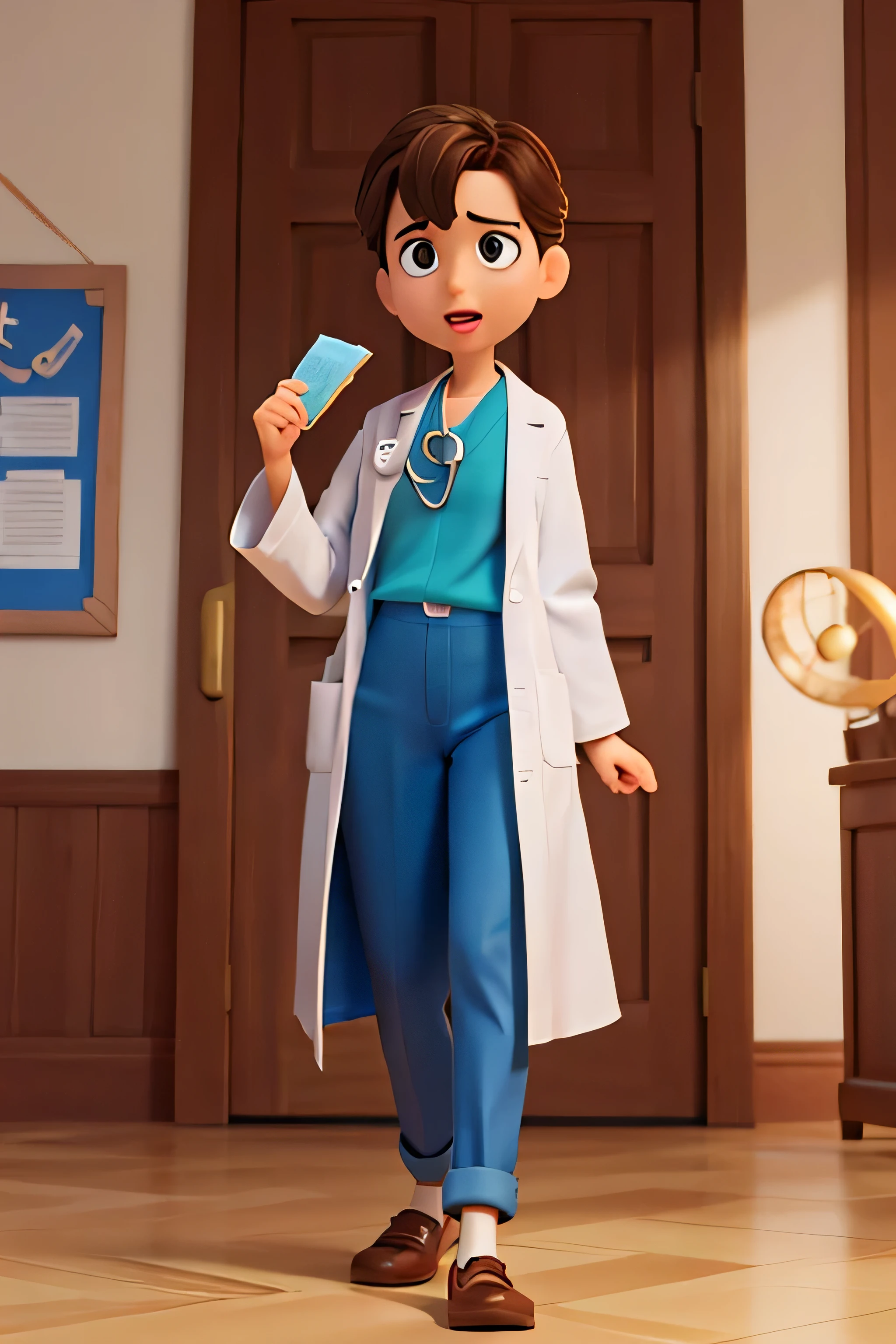 Por favor, create illustration of a doctor in pixar style.