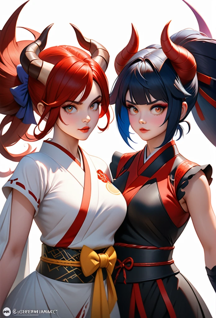 anime girl with horns, demon anime girl, demon girl, mika kurai demon, oni horns, artgerm and atey ghailan, anime style 4 k, japanese demon girl, ayaka genshin impact, tiefling, ryuko matoi, giesha demon, demon slayer rui fanart