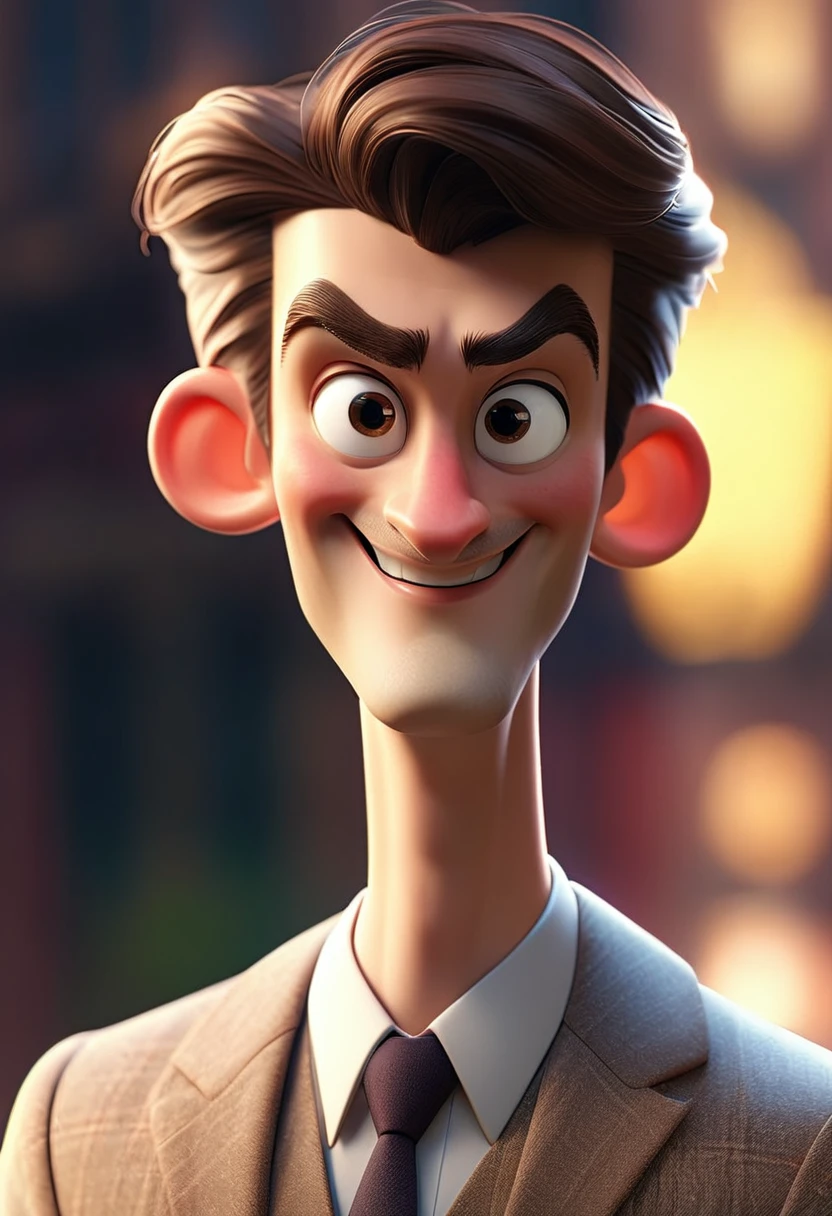 a young happy businessman, handsome professor, expressive face, friendly smile, professional attire, neat hairstyle, warm lighting, detailed background, photorealistic, 8k, highly detailed, exquisite, dramatic lighting, cinematic, beautiful colors, color grading, masterpiece