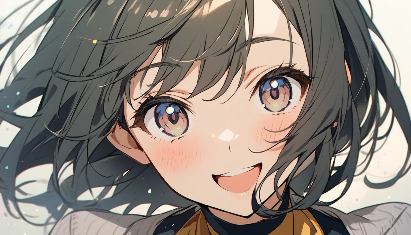 1 girl, smile