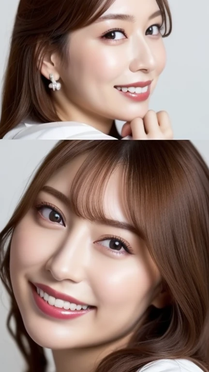 (Highest quality、8k、Award-winning works、Ultra-high resolution)、One beautiful woman、(Completely naked:1.1)、(blonde:1.1)、Bright color contacts、Perfect Makeup、Bright and shiny lipstick、(Very heavy makeup:1.2)、(Deep pink around the eyes:1.1)、Beautiful bright eyeshadow、Heavy makeup around the eyes、(Big Breasts:1.2)、very long wavy hair、(Romantic affection:1.1)、私を見た時のThe best smile、(Many of them emphasize the body line.:1.1)、(Strongly blurred vibrant Harajuku city background:1.1)、(Strongly blurred background:1.1)、Accurate anatomy、Ultra HD Hair、(Ultra-high resolutionの完璧な美しい歯:1.1)、Ultra-high definition beauty face、Ultra HD Hair、Ultra HD Shining Eyes、輝くUltra-high resolutionの美肌、Ultra-high resolutionの艶やかな唇, Very detailed, Nose and mouth,Face Focus, Extreme close up of face、 Realistic nostrils、The best smile,Looking up at me
